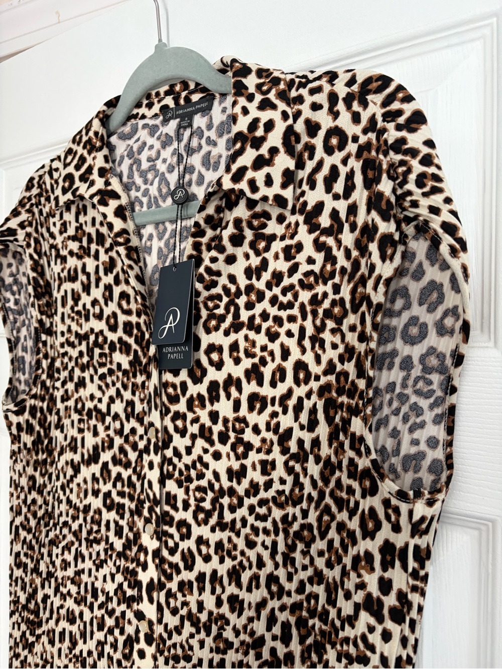 NWT Adrianna Papell Leopard Print Blouse Size S - Picture 2 of 4